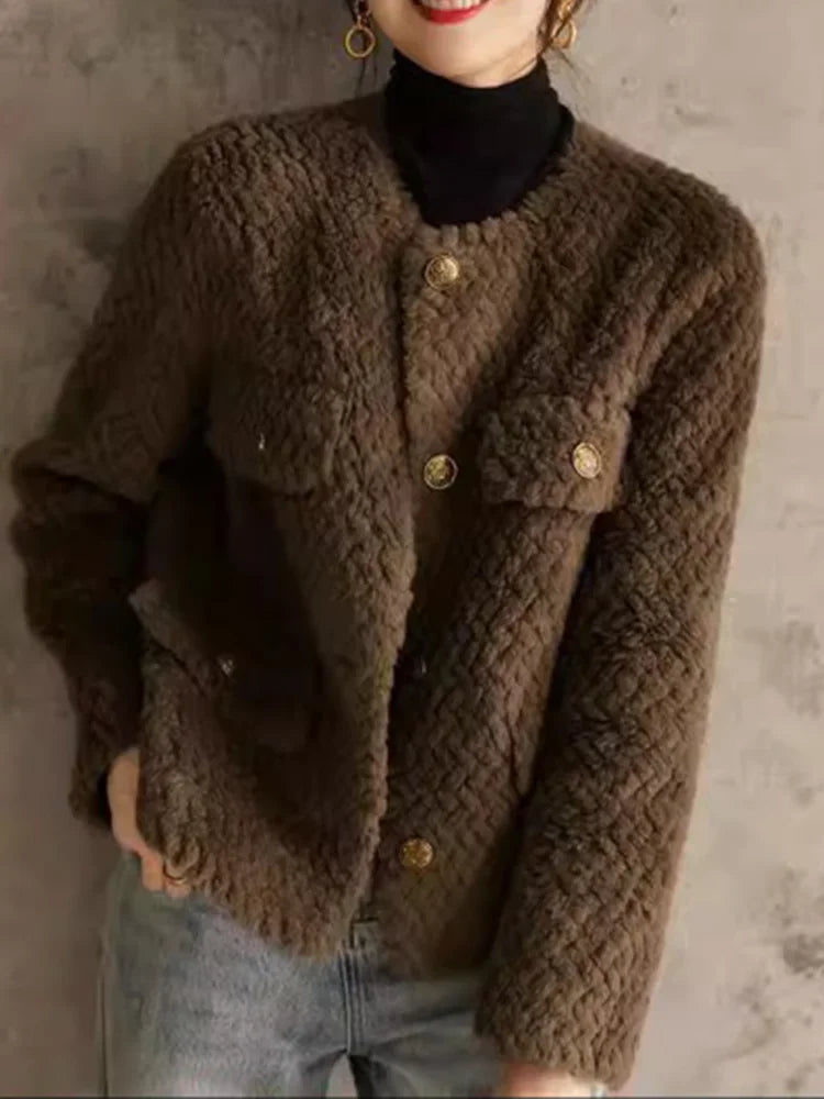 Midtown Velvet Jacket with Gold Buttons – Short Tailored Coat for Cool Weather