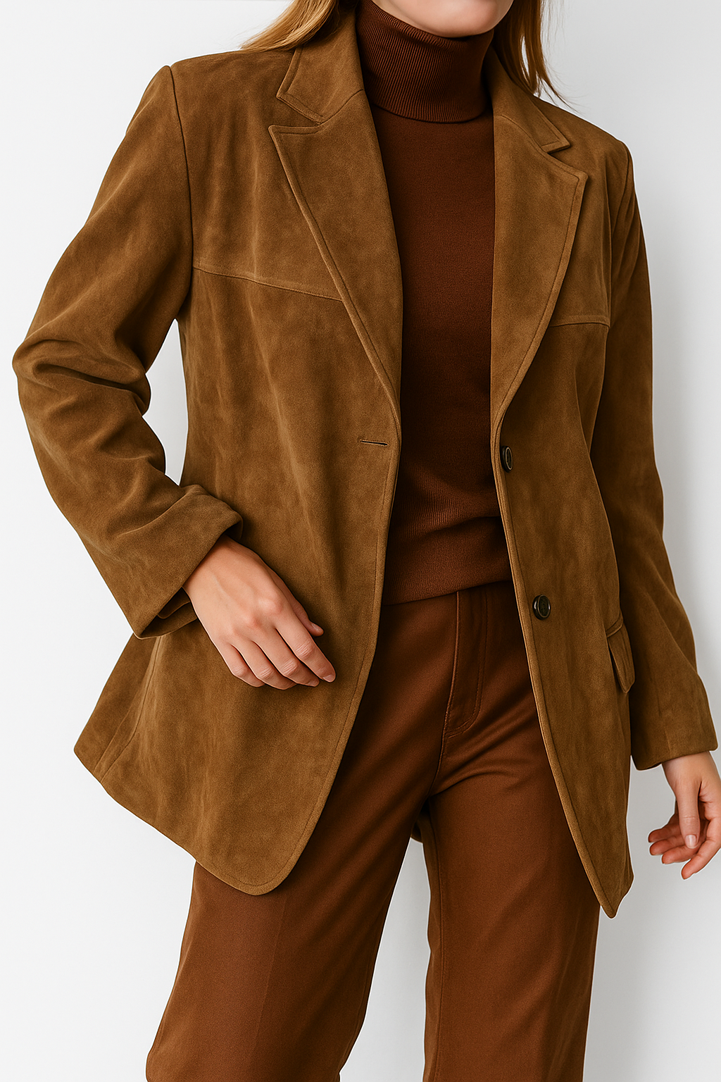 Classic Suede Blazer for Effortless Style – Vintage-Inspired Loose Fit Coat