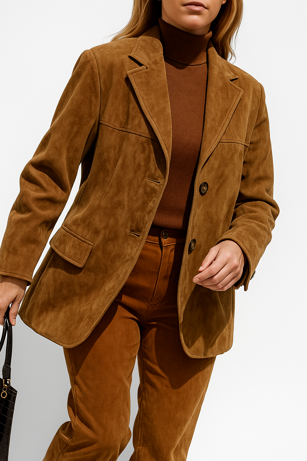 Classic Suede Blazer for Effortless Style – Vintage-Inspired Loose Fit Coat